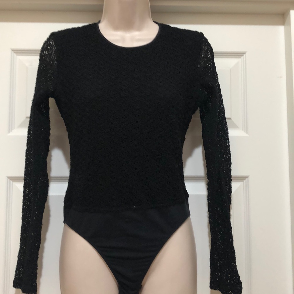 Vintage Ann Taylor Lace Black Bodysuit Size M